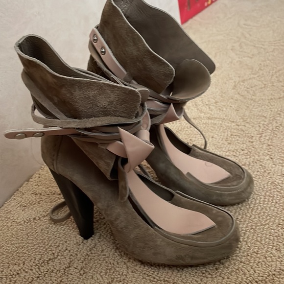 isabel marant Milla tie cut out leather suede loafer ankle boot bootie 38 7.5-8 - Picture 3 of 13